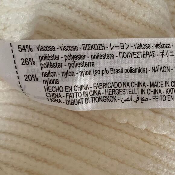 Zara Cropped Long Sleeve White Sweater Women Size Medium - Picture 10 of 10